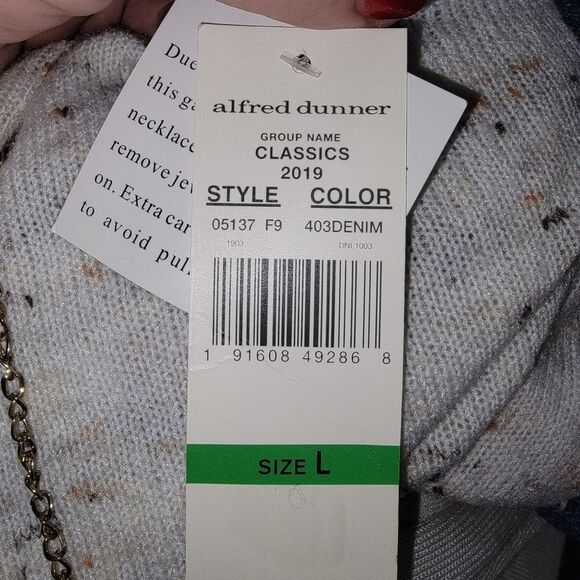Alfred Dunner Nwt striped cardigan sweater size Large - Picture 6 of 6